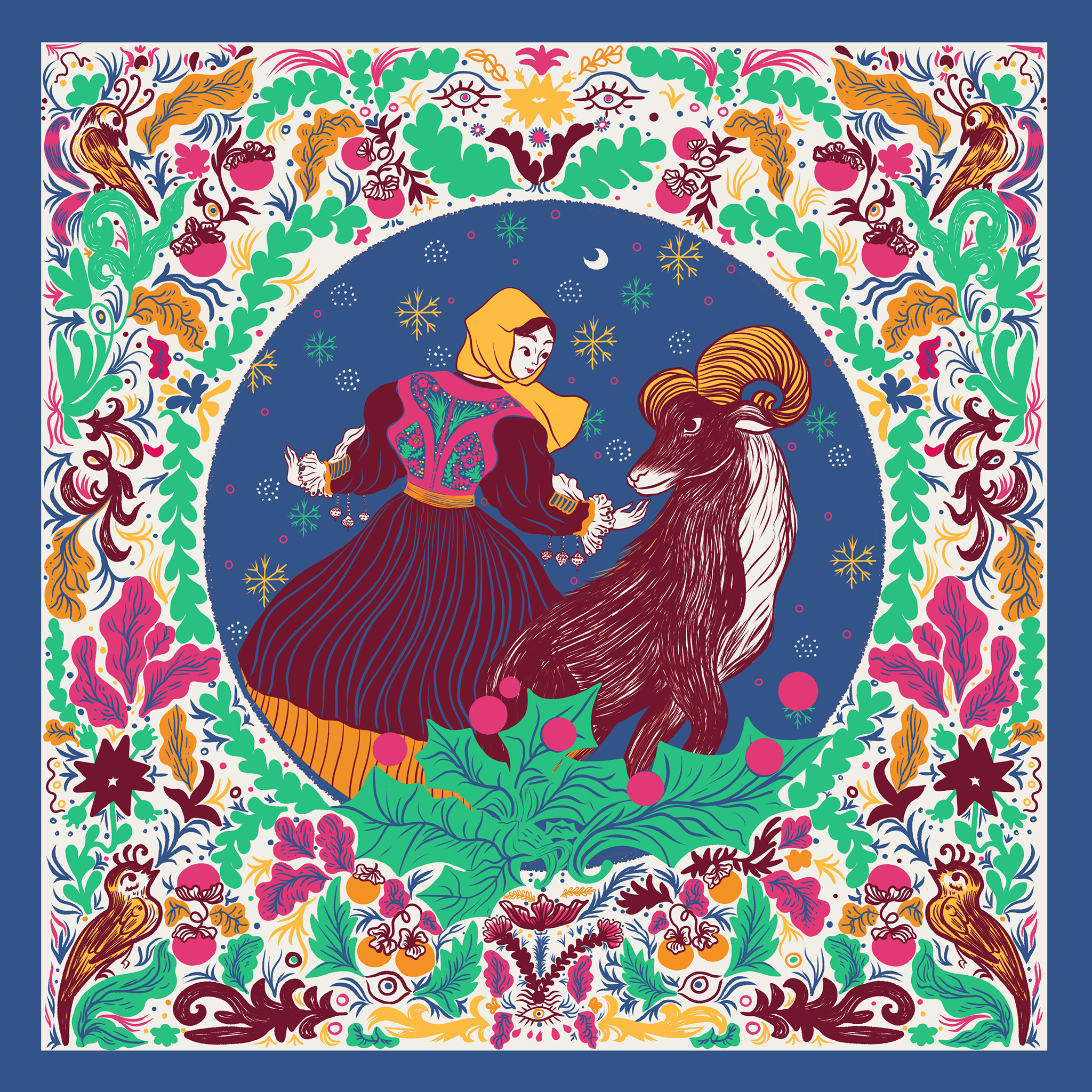 Illustrazione per foulard  collaborazione con Joias  2024